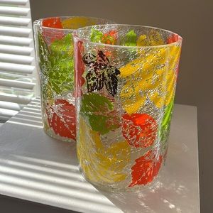 Decorative Fall glass candle holders